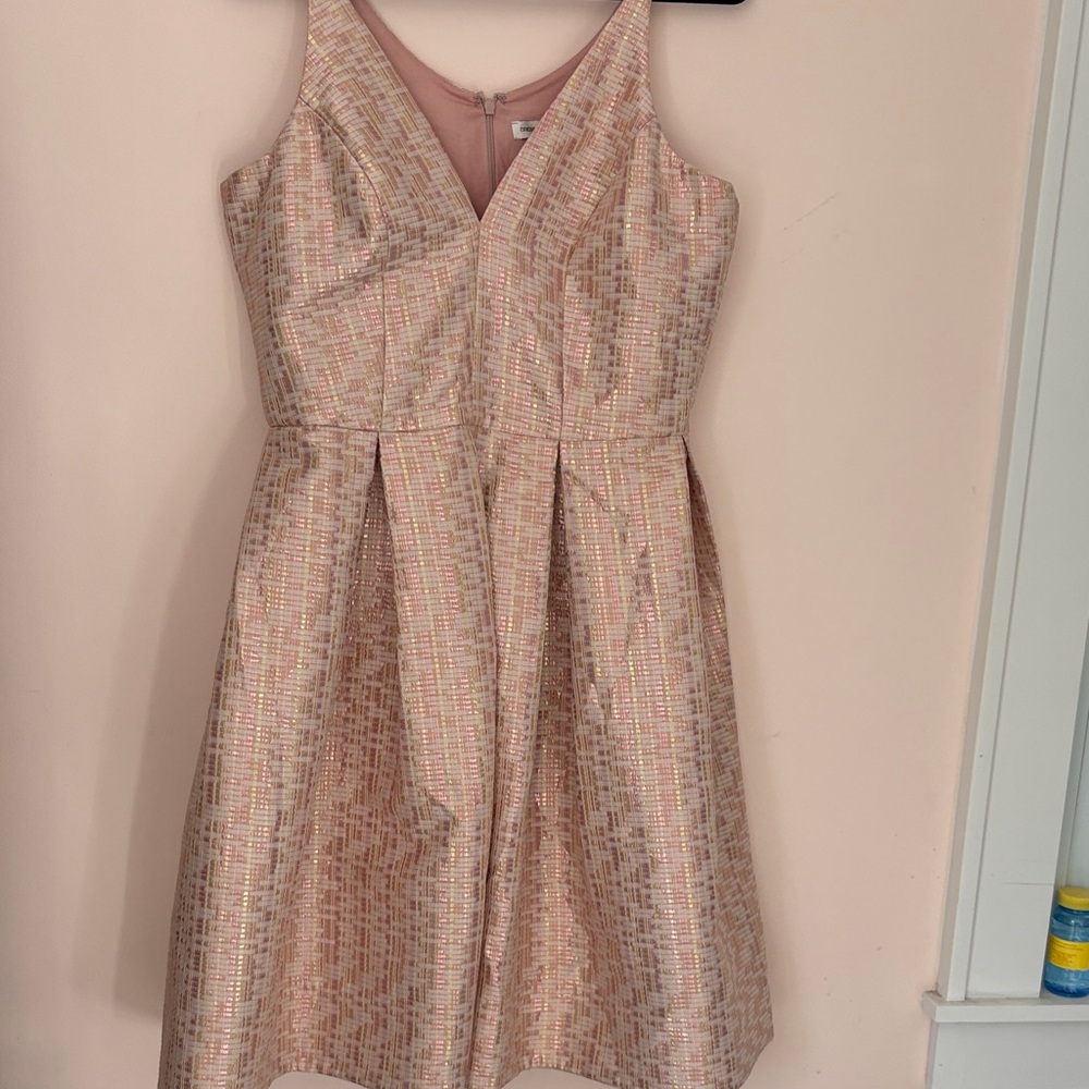 Dress the Population Pink and Gold Textured Dress